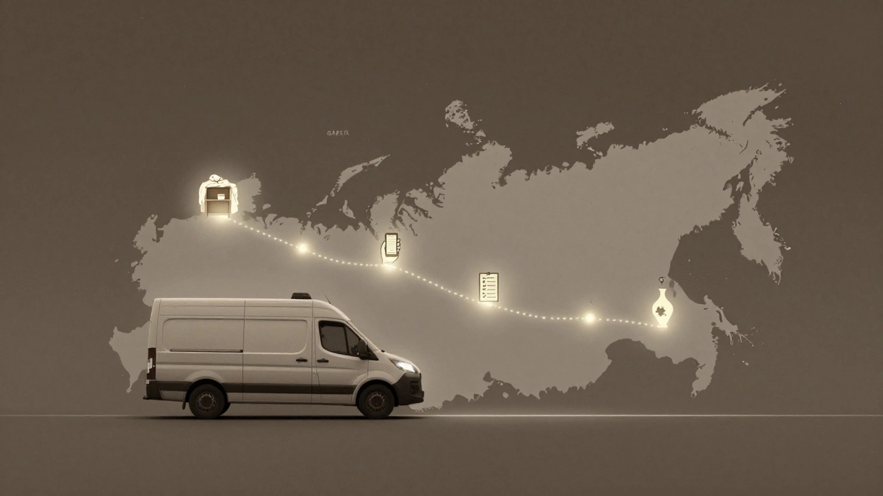 ГАЗель на карте России, символизирующая распространение методики Мадани через страны.