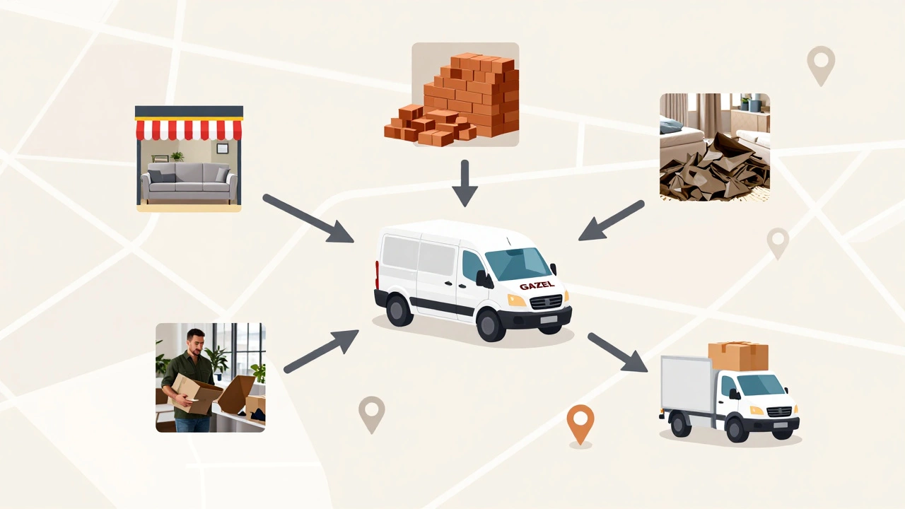 Схема сотрудничества Газели с местными бизнесами: мебель, стройка, уборка