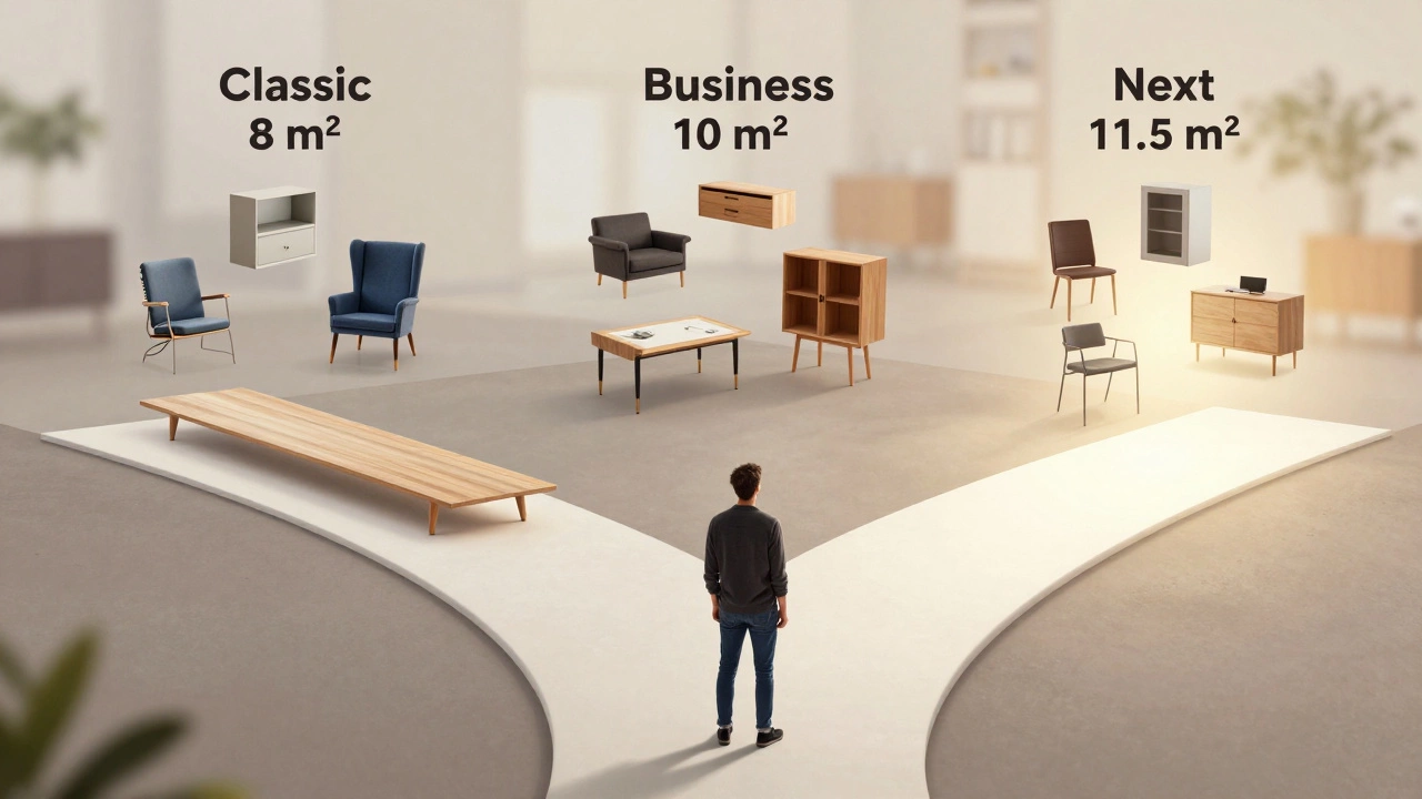 Символическая сцена с тремя путями, ведущими к разным типам Газели для перевозки мебели.